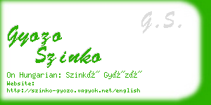 gyozo szinko business card
